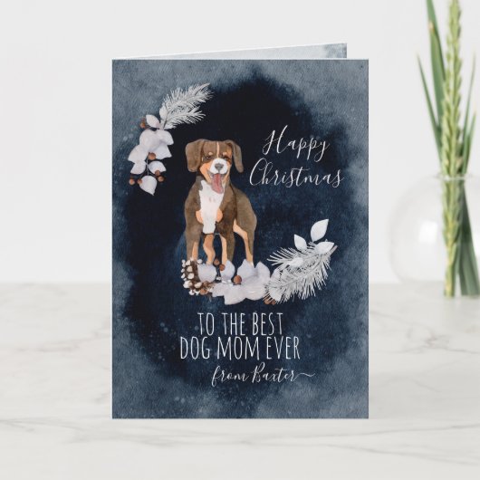 Gepersonaliseerd Waterverf Entlebucher Mountain Do Feestdagen Kaart (Voorkant)