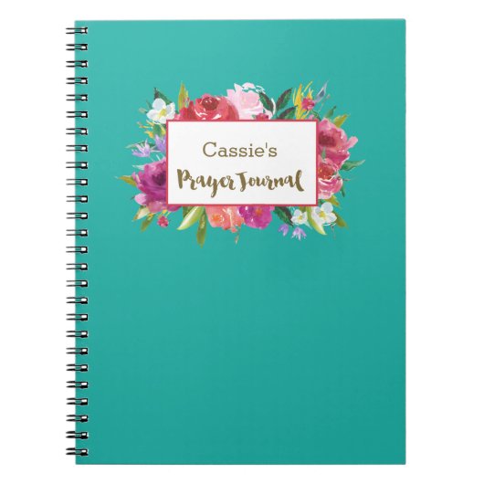 Gepersonaliseerd | Waterverf Flowers Prayer Journa Notitieboek (Voorkant)