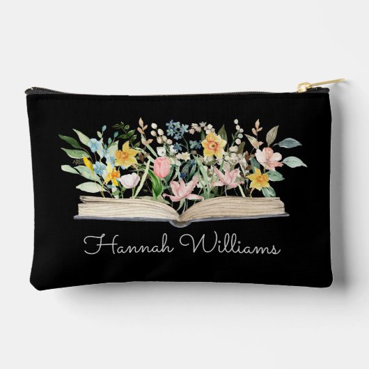 Gepersonaliseerd Waterverf Open Boekenbloemen Bloe Etui (Achterkant)