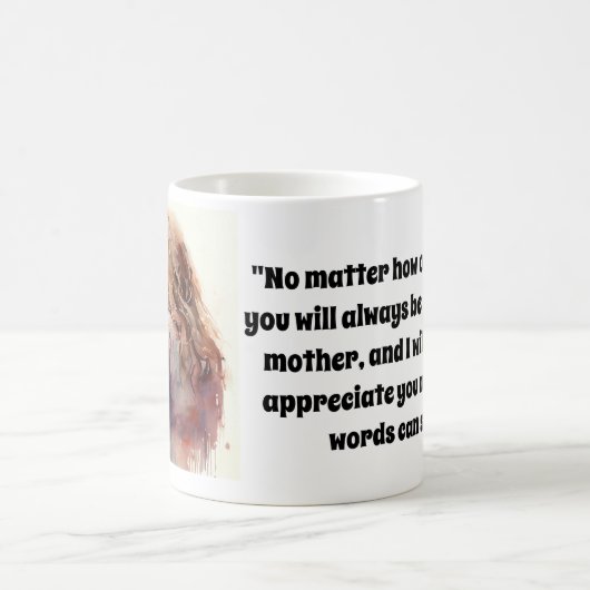 GEPERSONALISEERD WATERVERF PORTRAIT VAN MOM EN DOC KOFFIEMOK (Center)