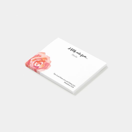 Gepersonaliseerd | Waterverf Roos Scripting Post-i Post-it® Notes (Schuin)