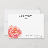 Gepersonaliseerd | Waterverf Roos Scriptnotitie Kaart (Voorkant)
