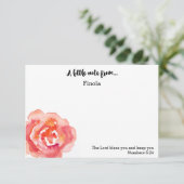 Gepersonaliseerd | Waterverf Roos Scriptnotitie Kaart (Staand voorkant)