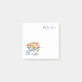 Gepersonaliseerd Waterverf Rozen | Rustieke kruiwa Post-it® Notes