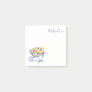 Gepersonaliseerd Waterverf Rozen   Rustieke kruiwa Post-it® Notes