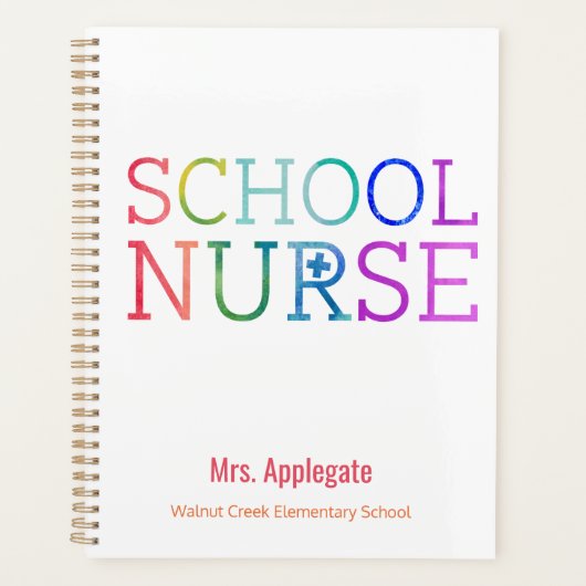Gepersonaliseerd Waterverf van de Rainbow-verpleeg Planner (Voorkant)
