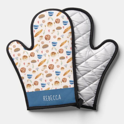 Gepersonaliseerd Waterverf voor brood en bakkerij Ovenwant (Voorkant / Achterkant)