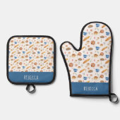 Gepersonaliseerd Waterverf voor brood en bakkerij Ovenwant & Pannenlap Set (Voorkant)