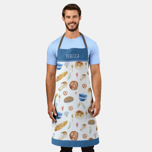 Gepersonaliseerd Waterverf voor brood en bakkerij Schort (Gedragen)