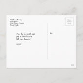 Gepersonaliseerd, Waterverf, Vrolijke Kerstmis, Feestdagenkaart (Achterkant)