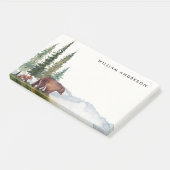Gepersonaliseerd Waterverf Woodland-Beer Post-it® Notes (Schuin)