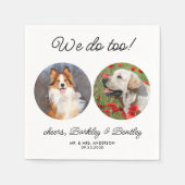 Gepersonaliseerd We doen ook 2 foto Hond Hond brui Servet (Voorkant)