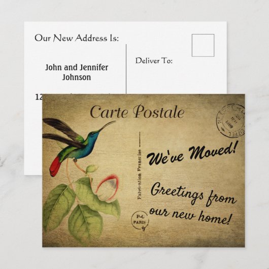 Gepersonaliseerd We hebben Aankondiging  Bird verp Briefkaart (Voorkant / Achterkant)