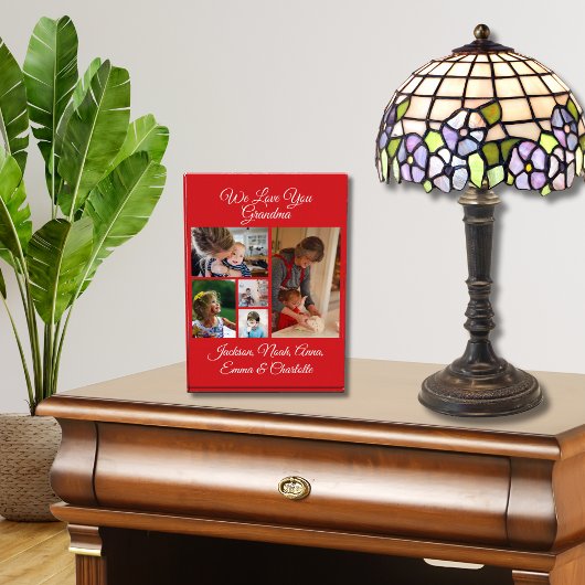 Gepersonaliseerd We houden van je oma | Rood 5 fot Fotoblokken