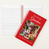 Gepersonaliseerd We houden van je oma | Rood 8 fot Notitieboek (Binnen)