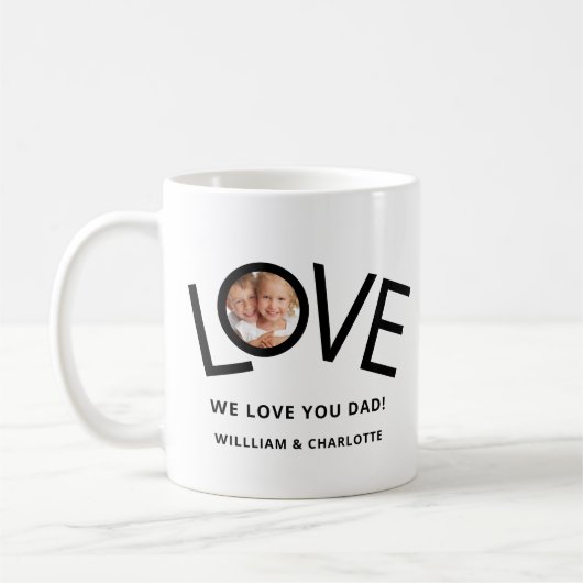 Gepersonaliseerd We houden van je Pap Foto Koffiemok (Links)