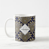 Gepersonaliseerd We kijken naar u Navy & Gold Deco Koffiemok (Links)