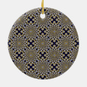 Gepersonaliseerd We kijken naar U Navy & Gold Tile Keramisch Ornament (Achterkant)