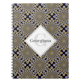Gepersonaliseerd We kijken naar U Navy & Gold Tile Notitieboek