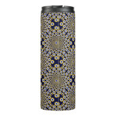 Gepersonaliseerd We kijken naar U Navy & Gold Tile Thermosbeker (Achterkant)