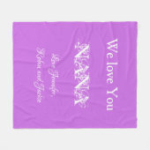 Gepersonaliseerd "We Love You Nana" Mauve Fleece Deken (Voorkant (Horizontaal))