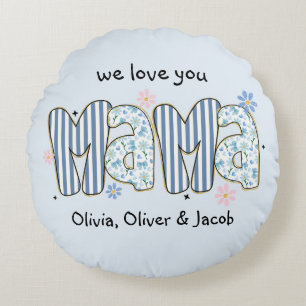 Gepersonaliseerd We You Love Mama Kussen, Bloemen Rond Kussen