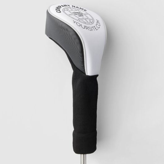GEPERSONALISEERD WEBADRES BEDRIJF LOGO GOLFHEADCOVER (Schuin)