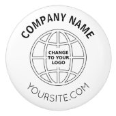 GEPERSONALISEERD WEBADRES BEDRIJF LOGO KERAMISCHE KNOP (Voorkant)