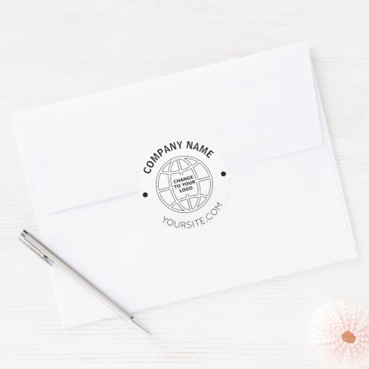 GEPERSONALISEERD WEBADRES BEDRIJF LOGO RONDE STICKER (Envelop)