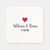 Gepersonaliseerd Weddenschap Rood Heart Servet (Voorkant)