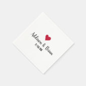 Gepersonaliseerd Weddenschap Rood Heart Servet (Hoek)