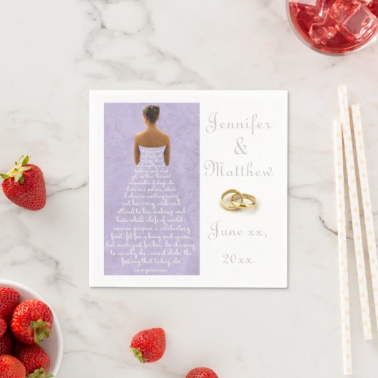 Gepersonaliseerd weddenschappen en gouden bruiloft servet (Insitu)