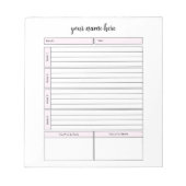 Gepersonaliseerd Week Planner Notitieblok (Voorkant)