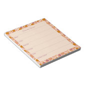 Gepersonaliseerd weekblad  Oranje Floral Notitieblok (Schuin)