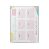 Gepersonaliseerd weekschema voor kinderen notitieblok (Linkerzijde)