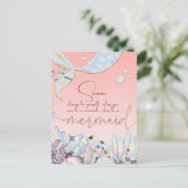 Gepersonaliseerd "Wees een zeemeermin" Briefkaart (Staand voorkant)