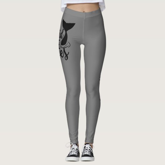 Gepersonaliseerd Wees een zeemeermin en maak golve Leggings (Voorkant)