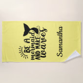 Gepersonaliseerd Wees een zeemeermin en maak golve Strandlaken (Voorkant)