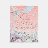 Gepersonaliseerd "Wees een zeemeermin" Fleece Deken (Voorkant)