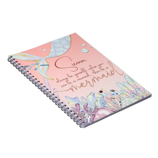 Gepersonaliseerd "Wees een zeemeermin" Notitieboek (Rechterzijde)