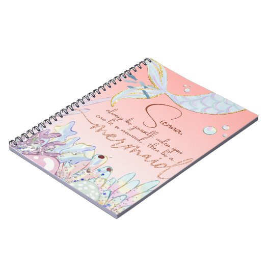 Gepersonaliseerd "Wees een zeemeermin" Notitieboek (Linkerzijde)
