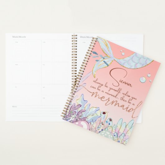 Gepersonaliseerd "Wees een zeemeermin" Planner (Display)