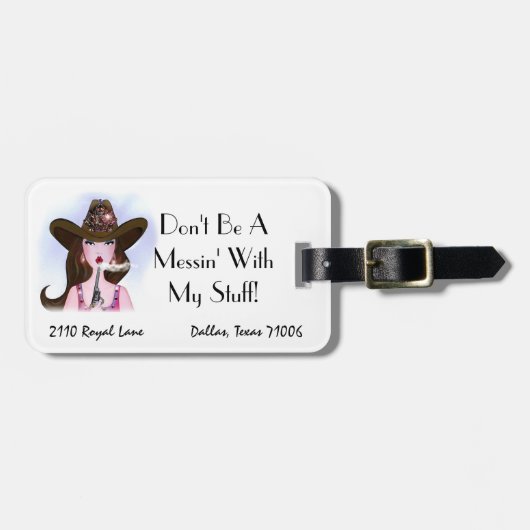 Gepersonaliseerd "Wees geen boodschap" met mijn sp Bagagelabel (Voorkant horizontaal)