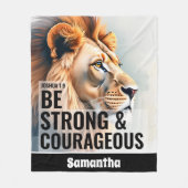 Gepersonaliseerd Wees sterk en moedig Christelijk Fleece Deken (Voorkant)