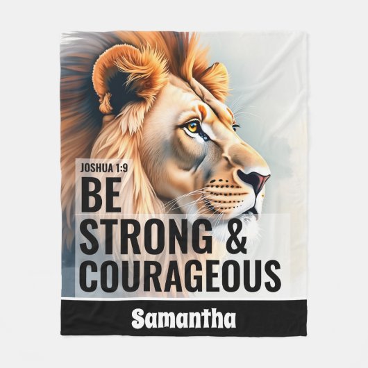 Gepersonaliseerd Wees sterk en moedig Christelijk Fleece Deken (Voorkant)