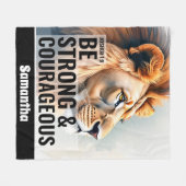 Gepersonaliseerd Wees sterk en moedig Christelijk Fleece Deken (Voorkant (Horizontaal))