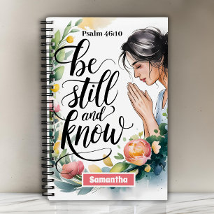 Gepersonaliseerd Wees stil en ken Christelijk tijd Notitieboek