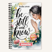 Gepersonaliseerd Wees stil en ken Christelijk tijd Notitieboek (Voorkant)