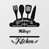 Gepersonaliseerd Welkom bij Kitchen Raamsticker (Vel)