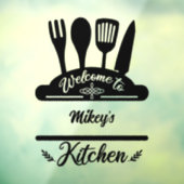 Gepersonaliseerd Welkom bij Kitchen Raamsticker (Vel 3)